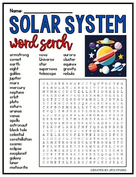 Preview of SOLAR SYSTEM Word Search