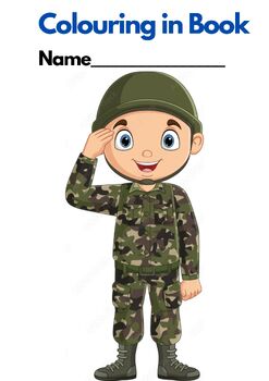 Preview of SOLDIER IMAGES - Colouring in Book (20 pages), UK Spelling