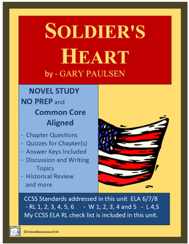 Preview of SOLDIER'S HEART Novel Study Unit, Common Core Aligned