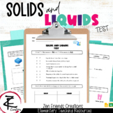 SOLIDS AND LIQUIDS Test/Assessment/Answer Key/Ontario