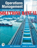 SOLUTIONS MANUAL; Operations Management, Processes and Sup