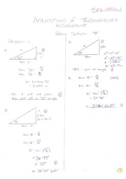 Preview of SOLUTIONS to Applications of Trigonometry
