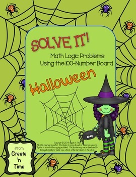 Preview of SOLVE IT! Halloween Math Logic Problems Using 100-number Board