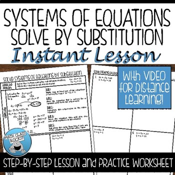 Preview of SOLVE SYSTEMS BY SUBSTITUTION GUIDED NOTES AND PRACTICE