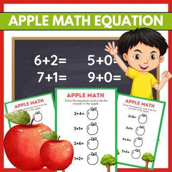 Preview of SOLVE THE EQUATIONS APPLE MATH ACTIVITY BOOK