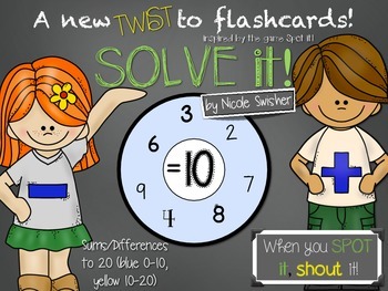 Preview of SOLVE it! Sums/Differences to 20- A New TWIST to Flashcards!