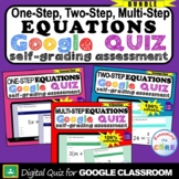 SOLVING EQUATIONS Assessment Digital Bundle | Google Quiz 