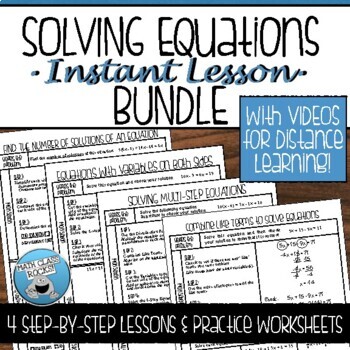 Preview of SOLVING EQUATIONS GUIDED NOTES AND PRACTICE BUNDLE
