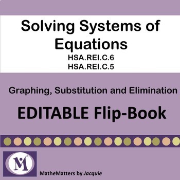 Preview of SOLVING SYSTEMS OF EQUATIONS { FLIP BOOK}