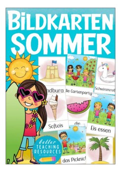 Preview of SOMMER Deutsch Bildkarten (German summer vocabulary flash cards)