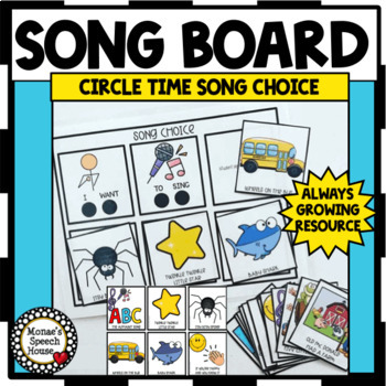 Preview of SONG BOARD CIRCLE TIME SONG CHOICE PRE-K, KINDERGARTEN AAC