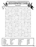 SONGWRITING Word Search Puzzle - Intermediate Difficulty (