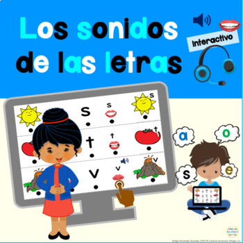 Preview of SONIDOS LETRAS ALFABETO AUDIO INTERACTIVO PAPEL DIGITAL SPANISH LETTER SOUNDS