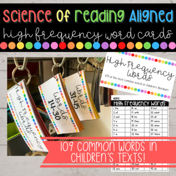 Preview of First 109 High Frequency Words List | Science of Reading Aligned
