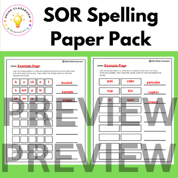 Preview of SOR Aligned Spelling Paper Bundle (Syllables and Phonemes)