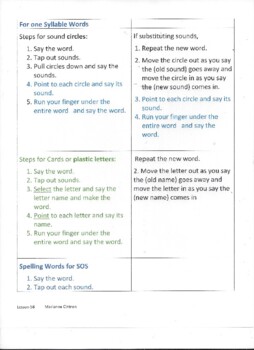 Preview of SOR II Instructions for Tapping Out Sounds  Dr. Cintron's Level II Package