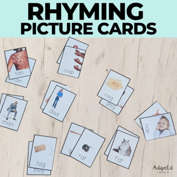 Preview of SOR Rhyming Pictures Cards for Rhyming Practice Phonemic Awareness