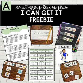 SOR Small Group Guided Reading | Level A Lesson Plan - I Can Get It FREEBIE