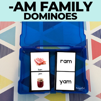 Preview of SOR -am Word Family Dominoes: Rhyming