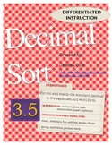 SORT IT OUT! DECIMALS (differentiated instruction)