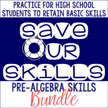 Preview of Pre-Algebra SOS (Save Our Skills) BUNDLE Test Prep Review