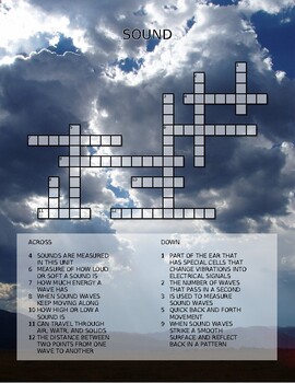 Preview of SOUND ENERGY CROSSWORD PUZZLE