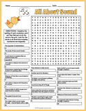 SOUND ENERGY Word Search Puzzle Worksheet - 4th, 5th, 6th,
