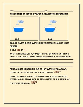 Preview of SOUND EXPERIMENT: WATER : GRADES 3-6, MG