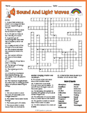 (4th 5th 6th 7th Grade) SOUND & LIGHT WAVES Crossword Puzz