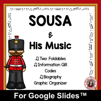 Preview of Music Composer Worksheets - SOUSA for use with Google Classroom™