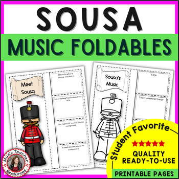 Preview of Music Composer Worksheets - SOUSA Biography Research and Listening Foldables