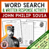 SOUSA Music Word Search and Biography Research Activity Wo