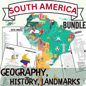 Preview of SOUTH AMERICA,ACTIVITIES,History,Geography, Landmarks BUNDLE