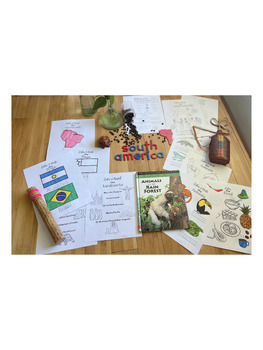 Preview of SOUTH AMERICA DIGITAL download: Montessori Cultural Study Coloring and Activity