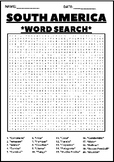 SOUTH AMERICA WORD SEARCH Puzzle Middle School Fun Activit