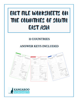 Preview of SOUTH EAST ASIA Countries - Fact File Worksheets - Research Sheets