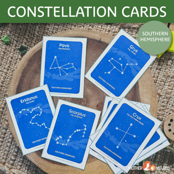 Preview of SOUTHERN Hemisphere Constellation Cards | Star Study | Constellation Study |