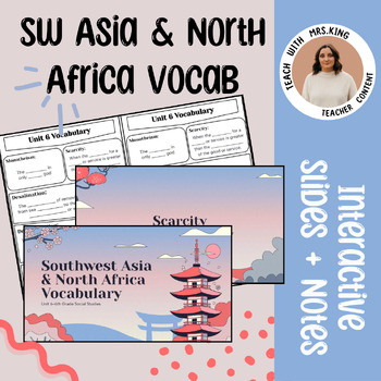 Preview of SOUTHWEST ASIA & NORTH AFRICA VOCABULARY SLIDES + NOTES