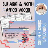 SOUTHWEST ASIA & NORTH AFRICA VOCABULARY SLIDES + NOTES