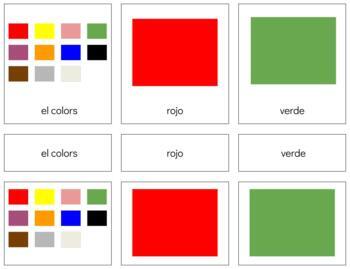 Preview of SP001 (GOOGLE): COLORS 3 part cards (4pgs)