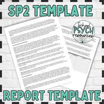 Preview of SP2 CSP2 Report Template OT Child Sensory Profile Special Education Assessment
