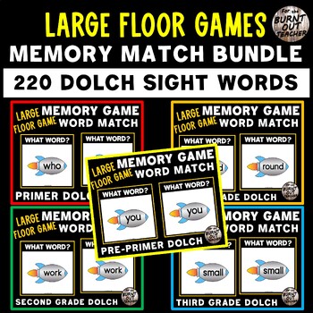 Preview of SPACE BUNDLE 220 DOLCH SIGHT WORDS LARGE FLOOR MEMORY MATCH GAMES MATCHING WORD