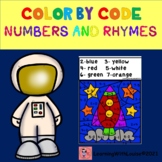 SPACE COLOR BY CODE NUMBERS AND RHYMES