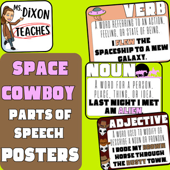 Preview of SPACE COWBOY PARTS OF SPEECH POSTERS