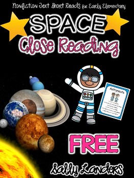 Preview of SPACE Close Read - Astronauts  {Early Elementary} FREE GIFT
