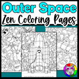 SPACE Coloring Pages, Outer Space Zen Doodle Coloring Sheets