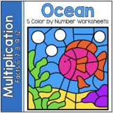 OCEAN MATH Color by Number MULTIPLICATION REVIEW Facts 6,7,8,9,12