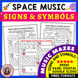 SPACE Music Games: 12 Music Signs and Symbols Mazes: Music