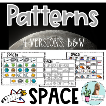 Preview of SPACE Patterns! Black and White, 4 Versions!