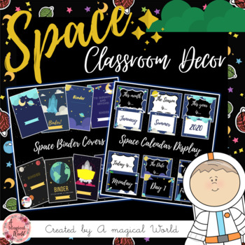 Preview of SPACE THEME Classroom Decor - Mega Pack +230 Pages - Back to school
